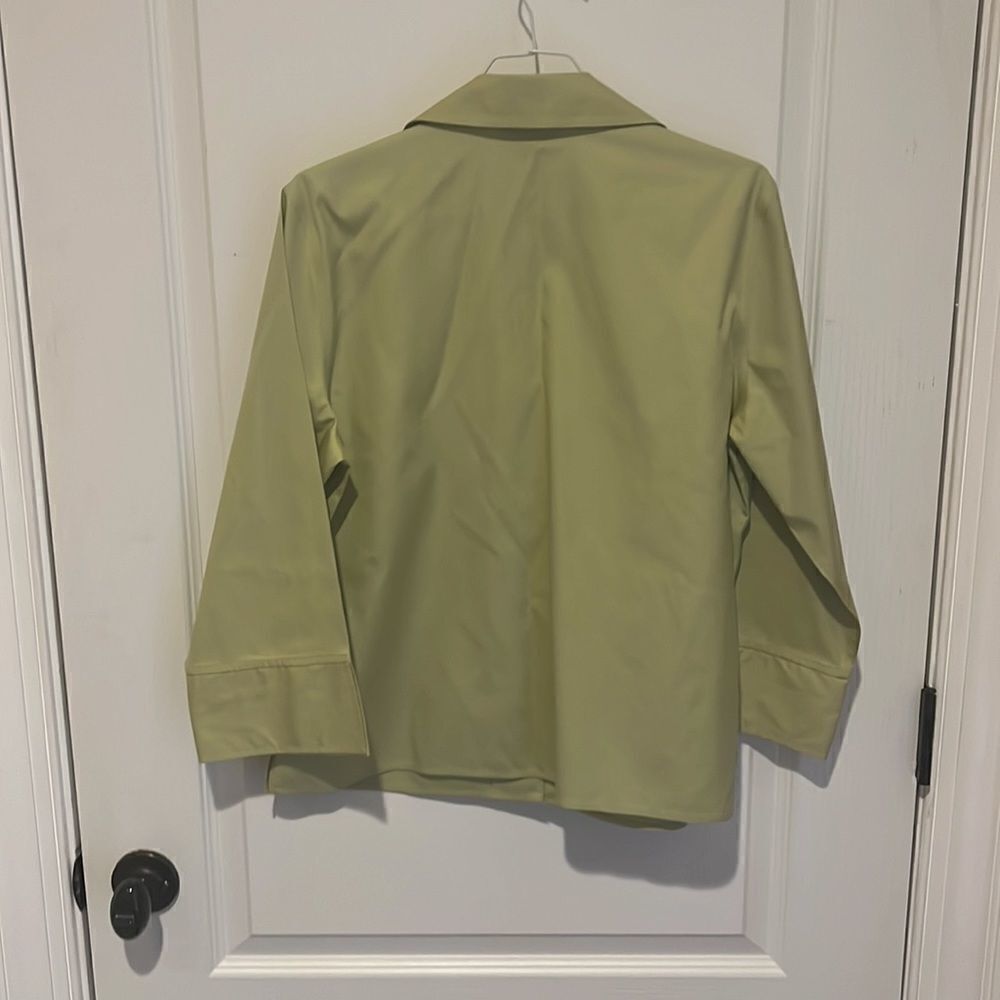 Talbots Wrinkle Resistant Button Down Blouse Sage… - image 5